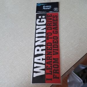 Warning Car Bumper Magnet